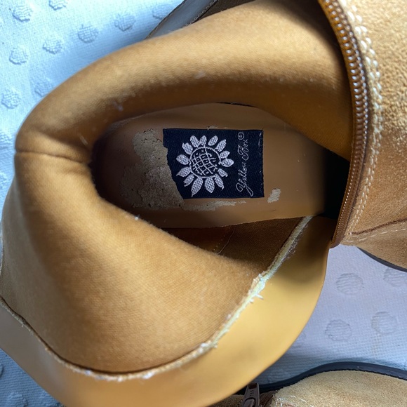 Vintage Yellow Box Womens Suede Dime Boots Wedge Heel Mid-Calf - Picture 10 of 16
